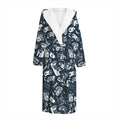 Video Game Devices Pattern Print Hooded Bathrobe