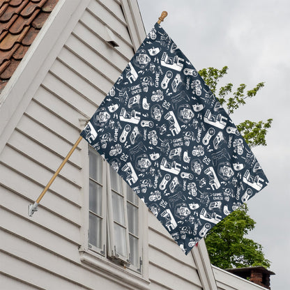 Video Game Devices Pattern Print House Flag