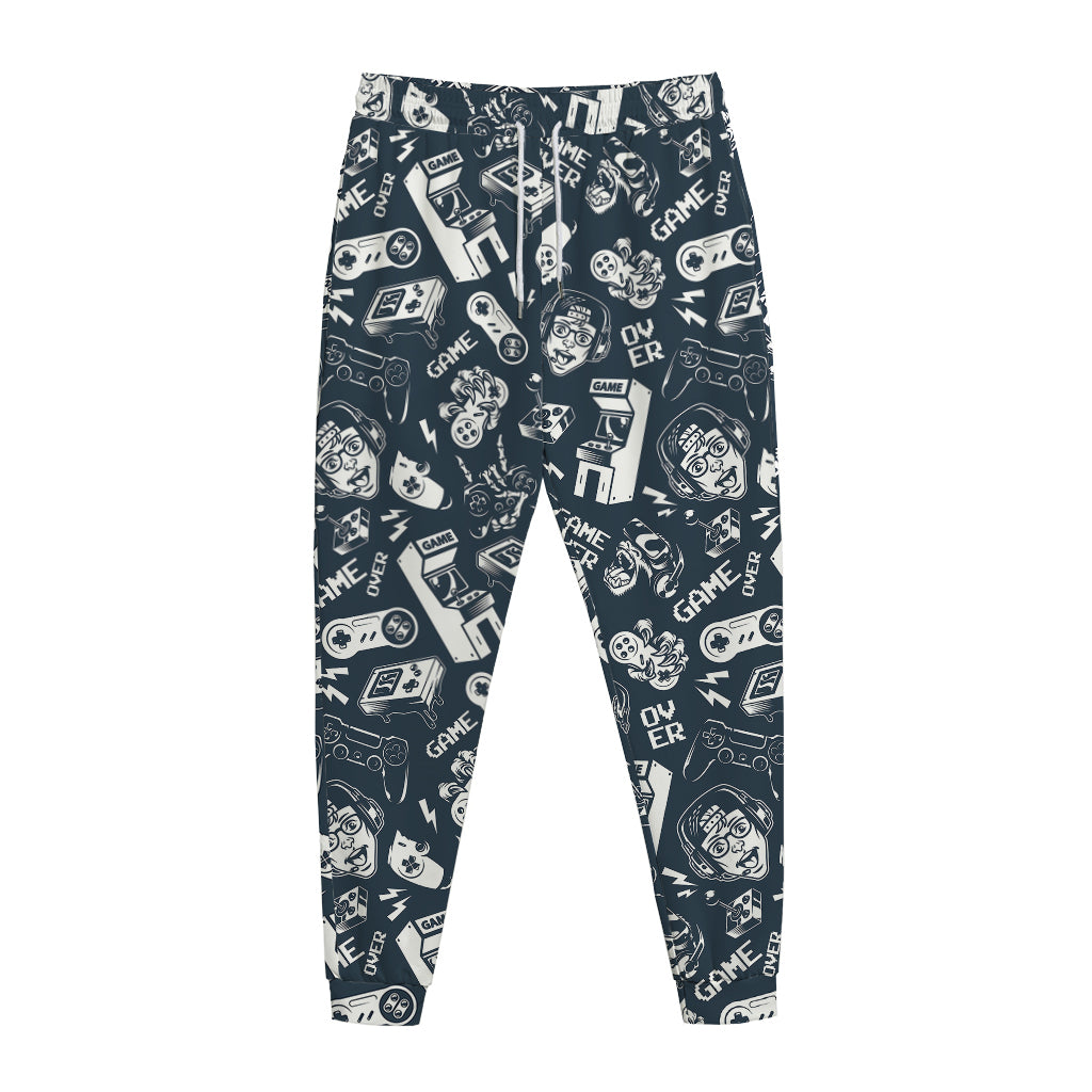 Video Game Devices Pattern Print Jogger Pants