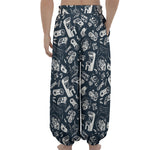 Video Game Devices Pattern Print Lantern Pants