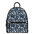 Video Game Devices Pattern Print Leather Backpack
