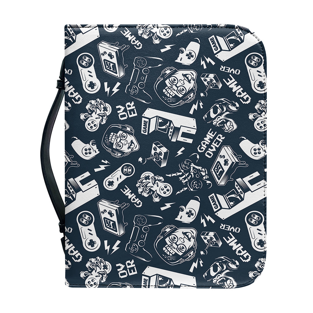 Video Game Devices Pattern Print Leather Bible Cover