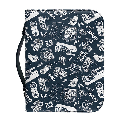 Video Game Devices Pattern Print Leather Bible Cover