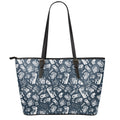 Video Game Devices Pattern Print Leather Tote Bag With Zipper