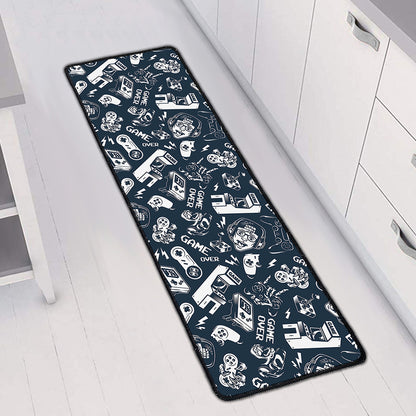 Video Game Devices Pattern Print Long Kitchen Mat