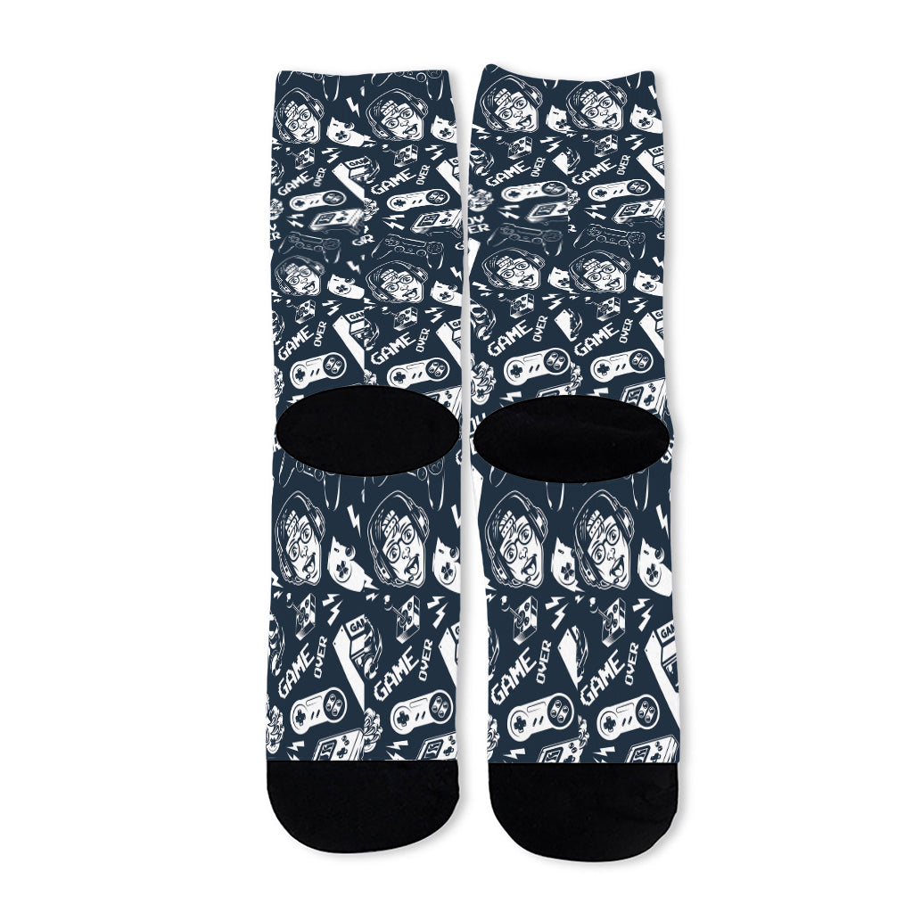 Video Game Devices Pattern Print Long Socks