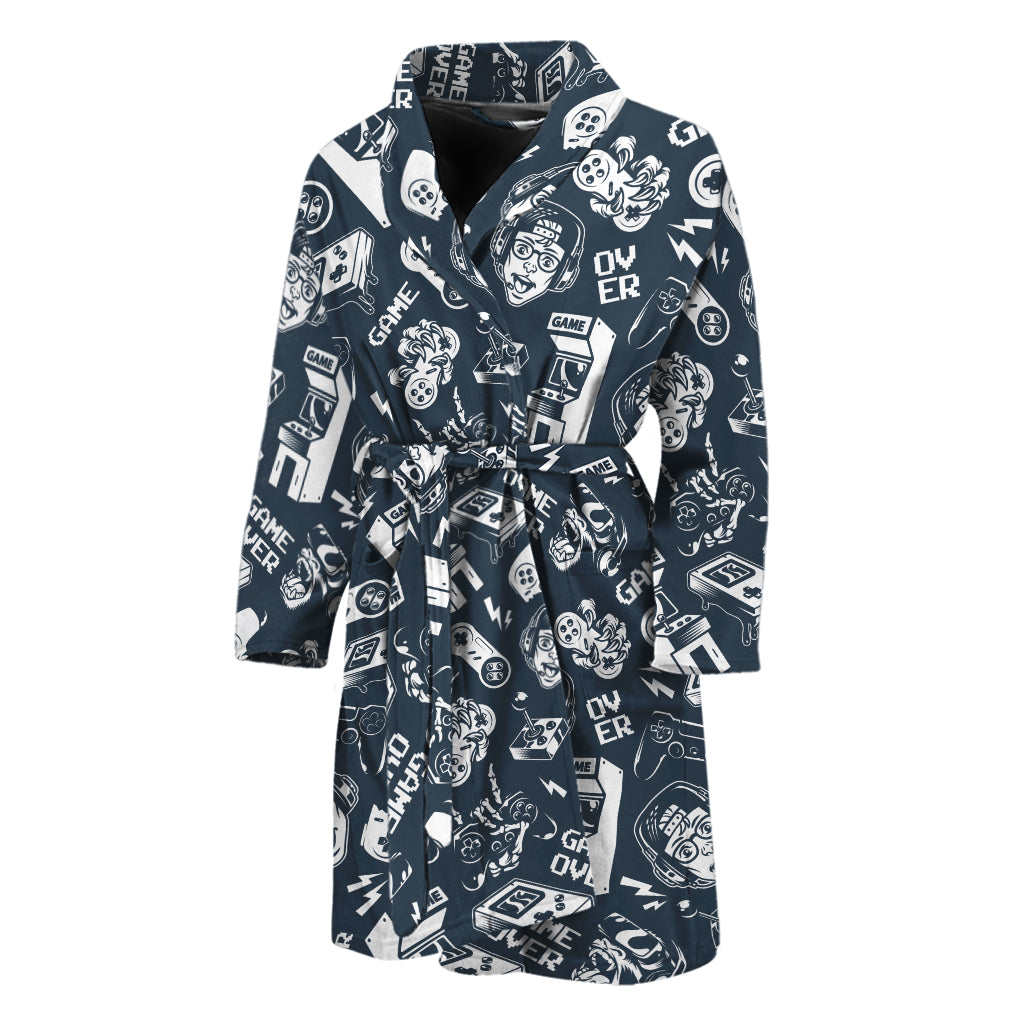 Video Game Devices Pattern Print Men's Bathrobe