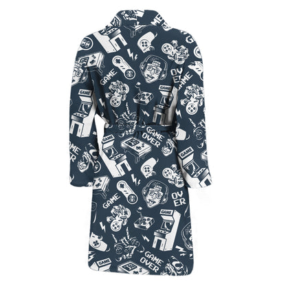 Video Game Devices Pattern Print Men's Bathrobe