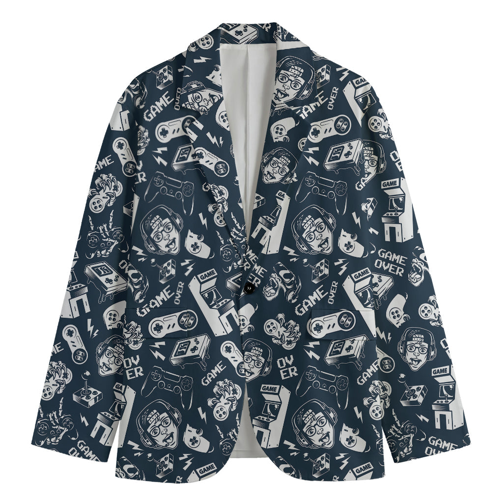 Video Game Devices Pattern Print Men's Blazer