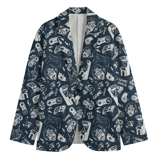 Video Game Devices Pattern Print Men's Blazer