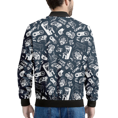 Video Game Devices Pattern Print Men's Bomber Jacket