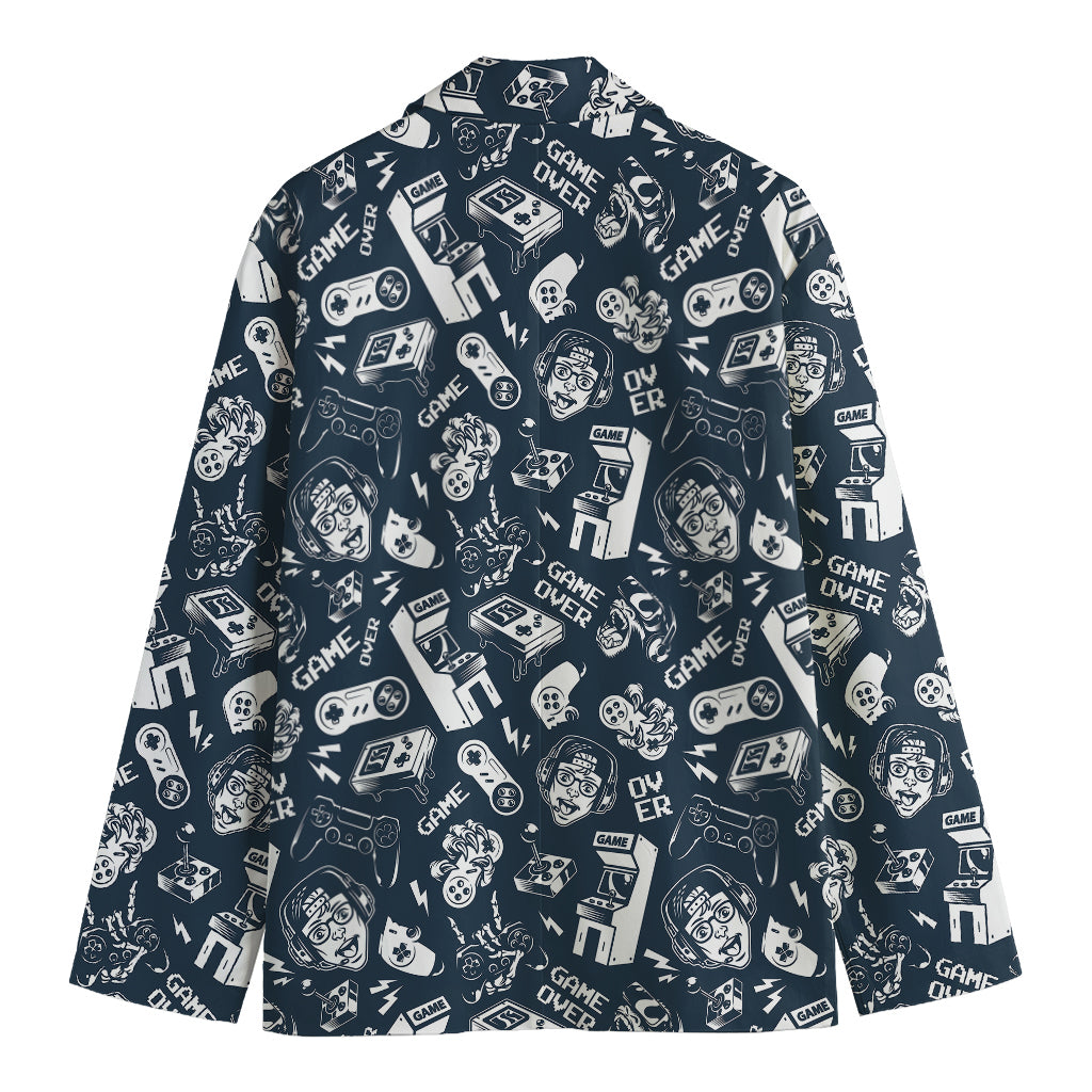 Video Game Devices Pattern Print Men's Cotton Blazer