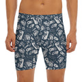 Video Game Devices Pattern Print Men's Long Boxer Briefs