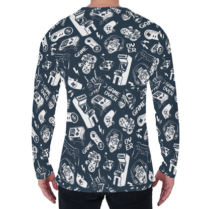 Video Game Devices Pattern Print Men's Long Sleeve T-Shirt