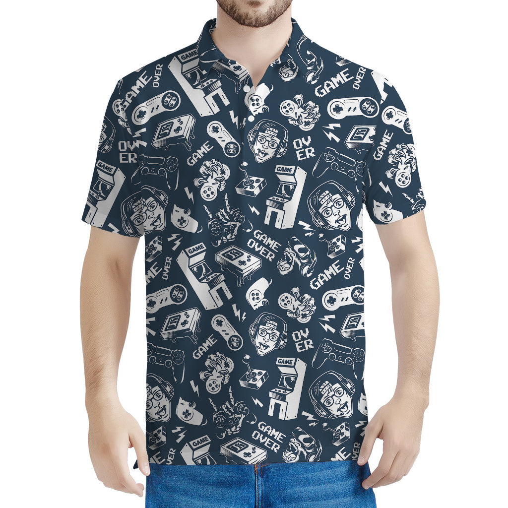 Video Game Devices Pattern Print Men's Polo Shirt