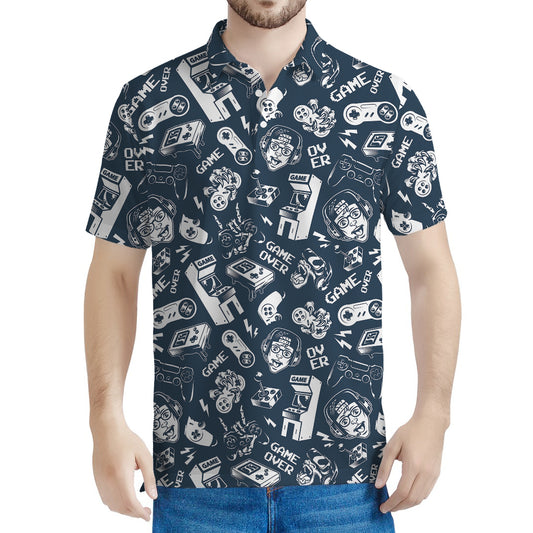 Video Game Devices Pattern Print Men's Polo Shirt