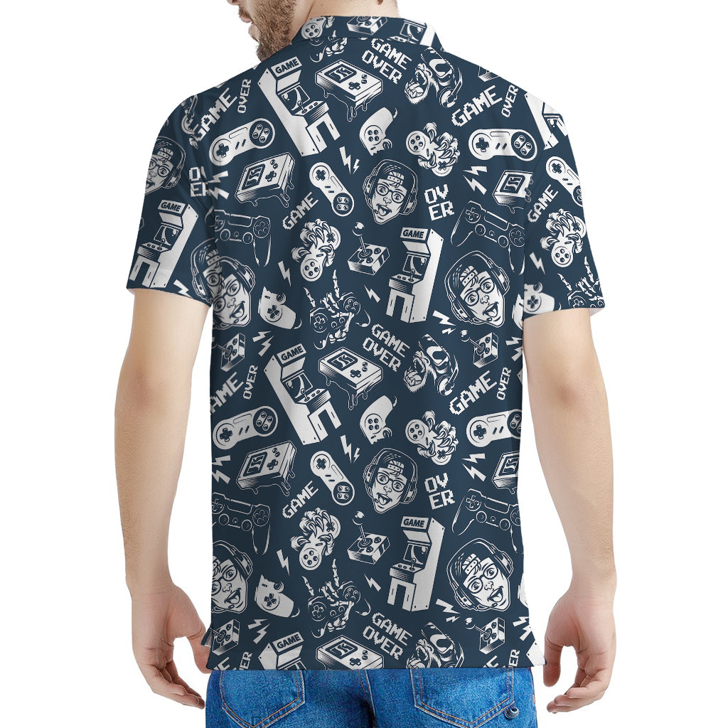 Video Game Devices Pattern Print Men's Polo Shirt