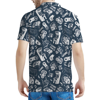 Video Game Devices Pattern Print Men's Polo Shirt