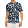 Video Game Devices Pattern Print Men's Short Sleeve Rash Guard