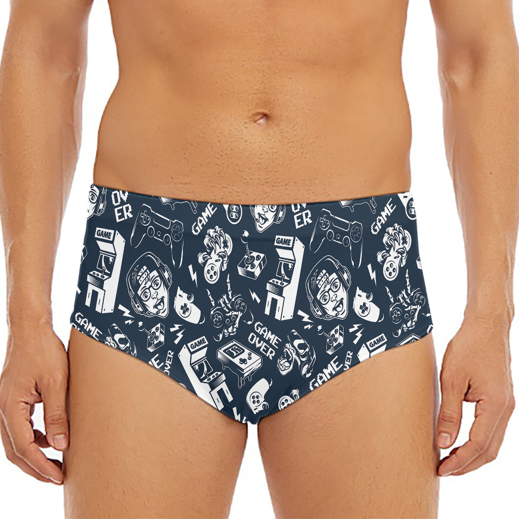 Video Game Devices Pattern Print Men's Triangle Swim Briefs