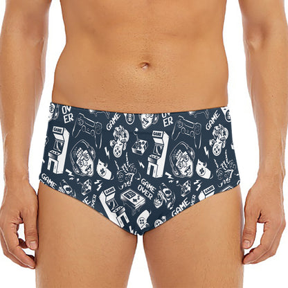 Video Game Devices Pattern Print Men's Triangle Swim Briefs