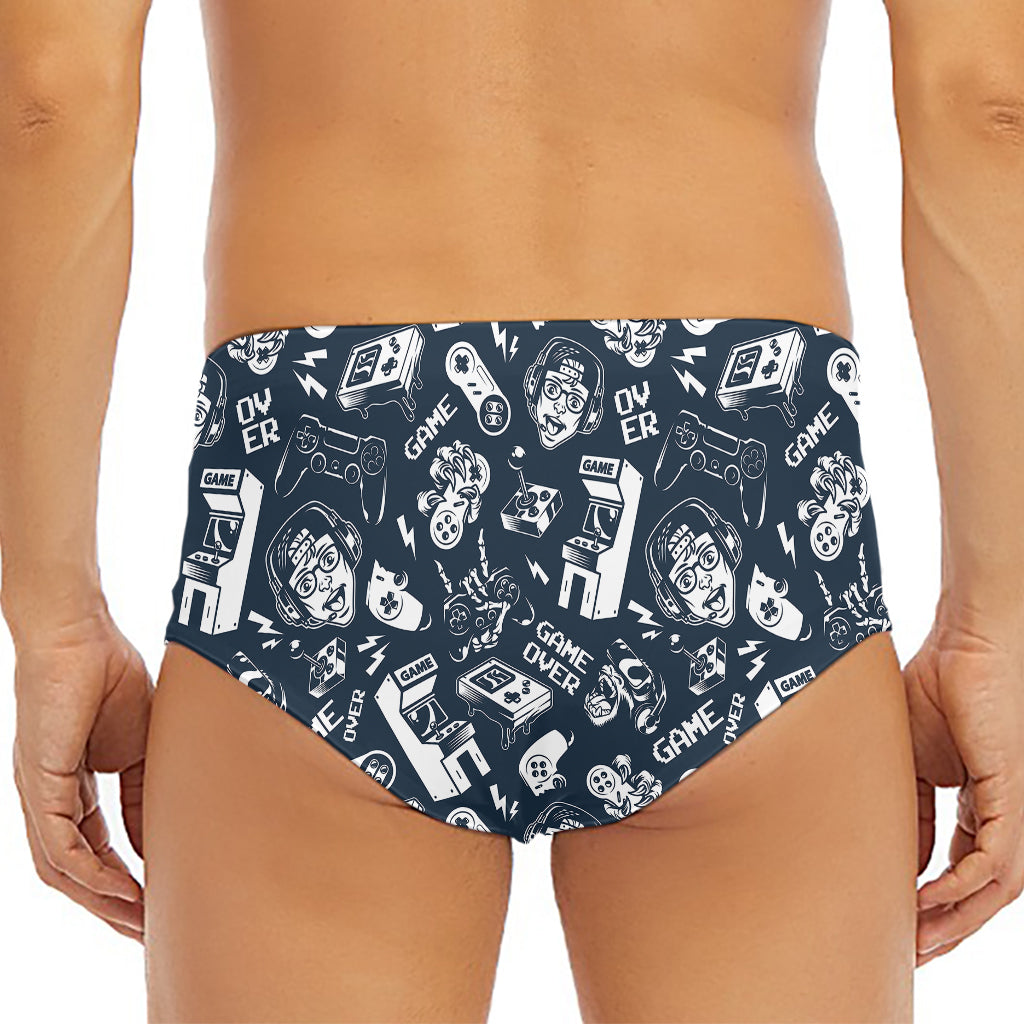 Video Game Devices Pattern Print Men's Triangle Swim Briefs