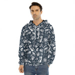 Video Game Devices Pattern Print Men's Velvet Pullover Hoodie