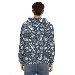 Video Game Devices Pattern Print Men's Velvet Pullover Hoodie