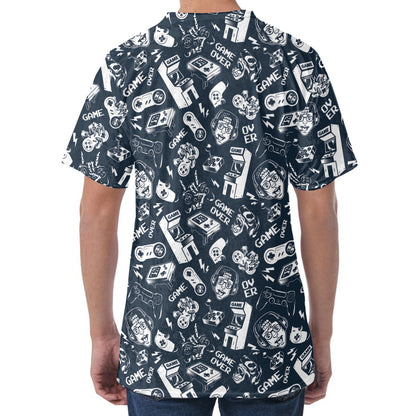 Video Game Devices Pattern Print Men's Velvet T-Shirt