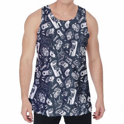 Video Game Devices Pattern Print Men's Velvet Tank Top