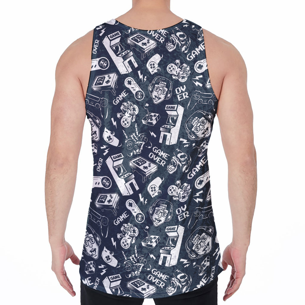 Video Game Devices Pattern Print Men's Velvet Tank Top