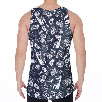 Video Game Devices Pattern Print Men's Velvet Tank Top