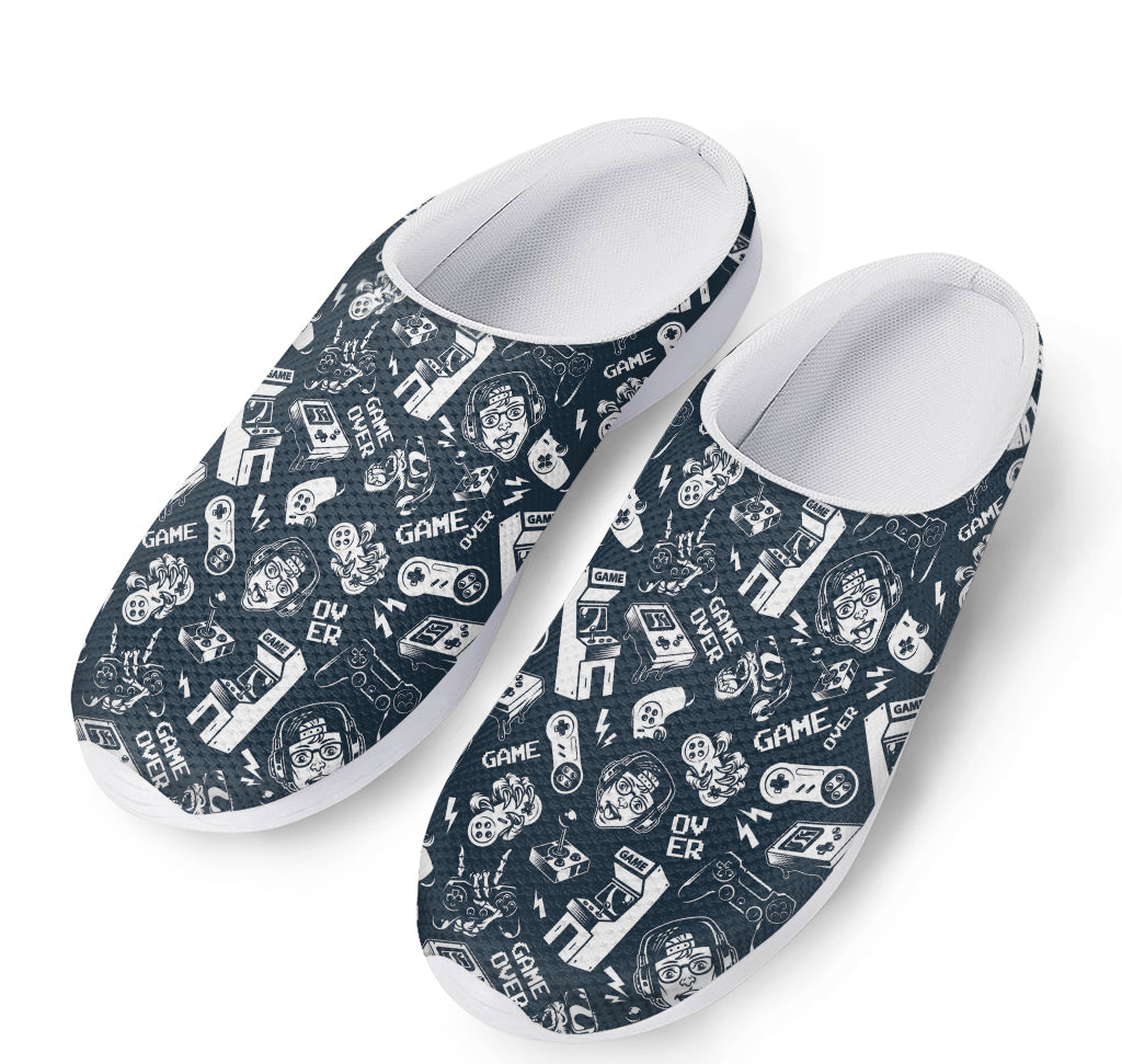 Video Game Devices Pattern Print Mesh Casual Shoes