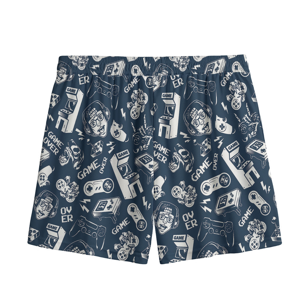 Video Game Devices Pattern Print Mesh Shorts