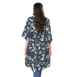 Video Game Devices Pattern Print Open Front Beach Cover Up