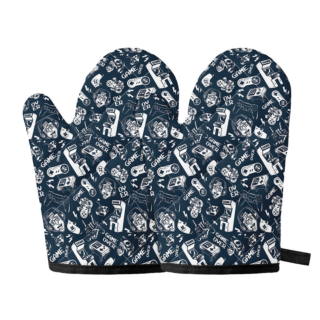 Video Game Devices Pattern Print Oven Mitts