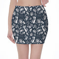 Video Game Devices Pattern Print Pencil Mini Skirt