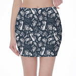 Video Game Devices Pattern Print Pencil Mini Skirt