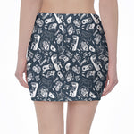 Video Game Devices Pattern Print Pencil Mini Skirt