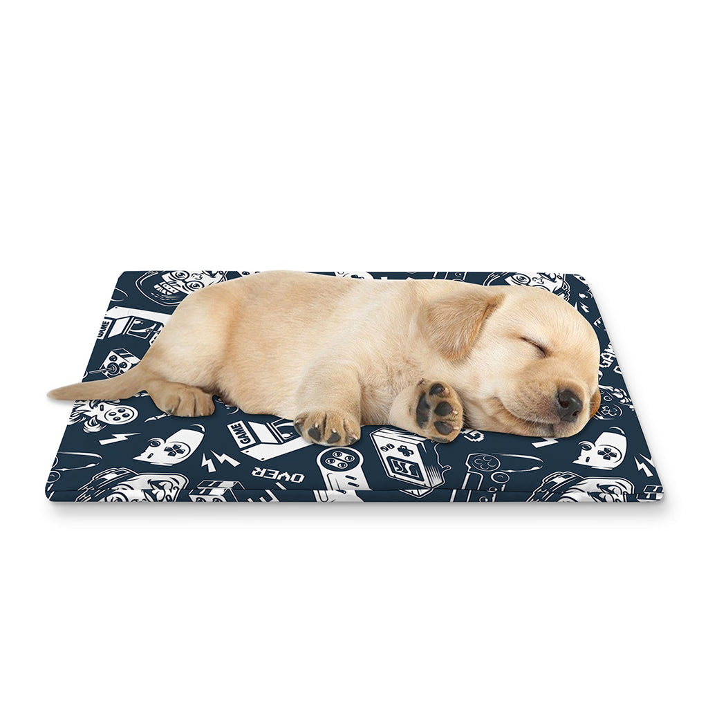Video Game Devices Pattern Print Pet Cooling Mat Cover