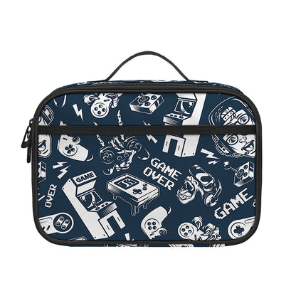 Video Game Devices Pattern Print Portable Lunch Bag