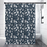 Video Game Devices Pattern Print Premium Shower Curtain