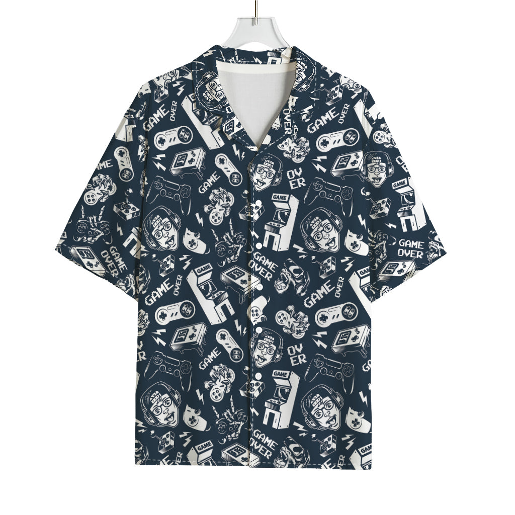 Video Game Devices Pattern Print Rayon Hawaiian Shirt
