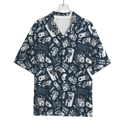 Video Game Devices Pattern Print Rayon Hawaiian Shirt