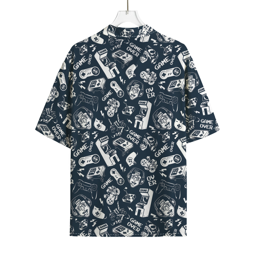 Video Game Devices Pattern Print Rayon Hawaiian Shirt