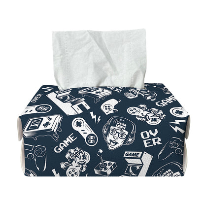 Video Game Devices Pattern Print Rectangle Tissue Box Cover
