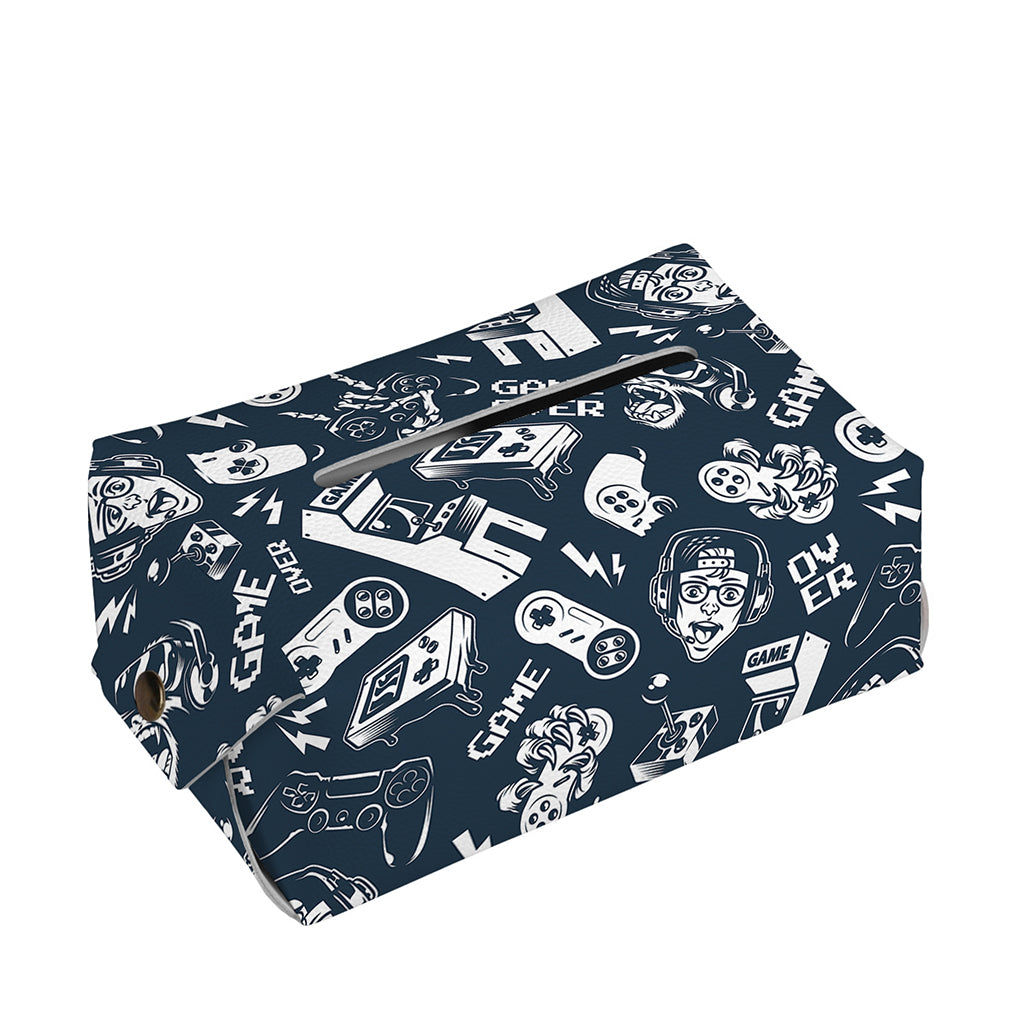 Video Game Devices Pattern Print Rectangle Tissue Box Cover