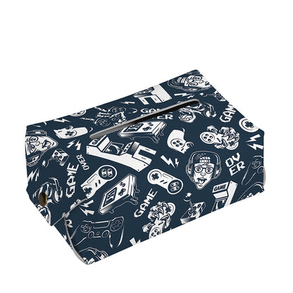 Video Game Devices Pattern Print Rectangle Tissue Box Cover