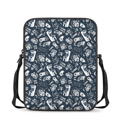 Video Game Devices Pattern Print Rectangular Crossbody Bag