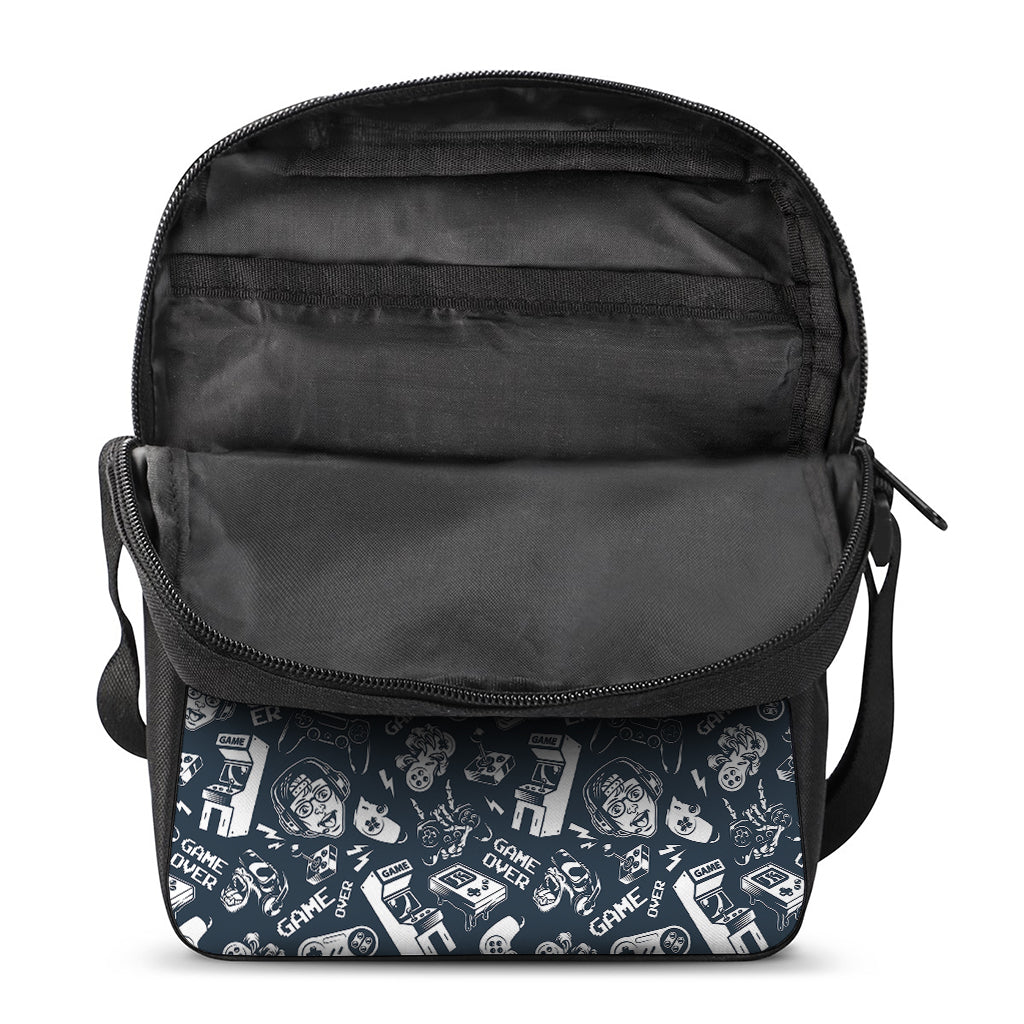 Video Game Devices Pattern Print Rectangular Crossbody Bag